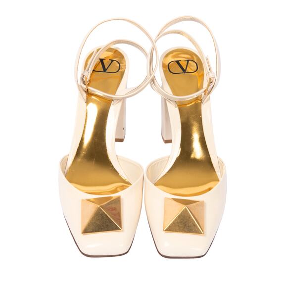 VALENTINO GARAVANI White Patent Leather One Stud 90 Pump Heels Size 41.5 US 11.5 - Picture 6 of 10